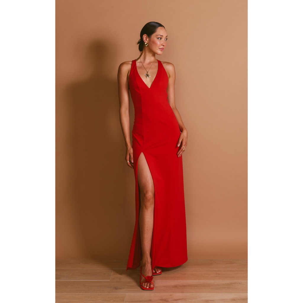 Show Me Your Mumu Rachel Maxi In Red Stretch Size Small